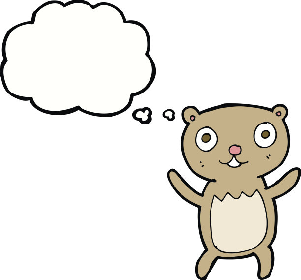 带有思想泡泡的卡通泰迪熊图片下载