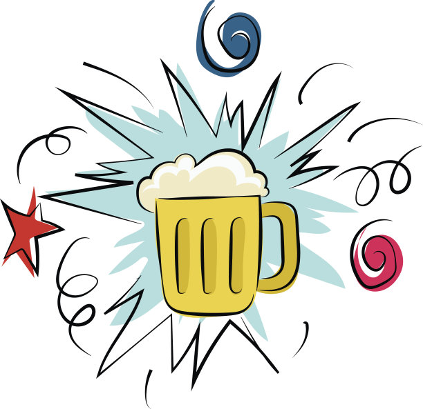 啤酒手绘草图矢量图标图片下载