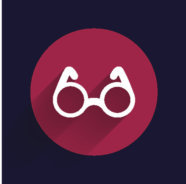 矢量圆形眼镜图标符号视觉规格装饰图片下载