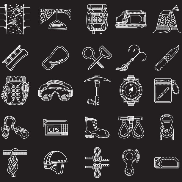 直线图标矢量集合攀岩图片下载