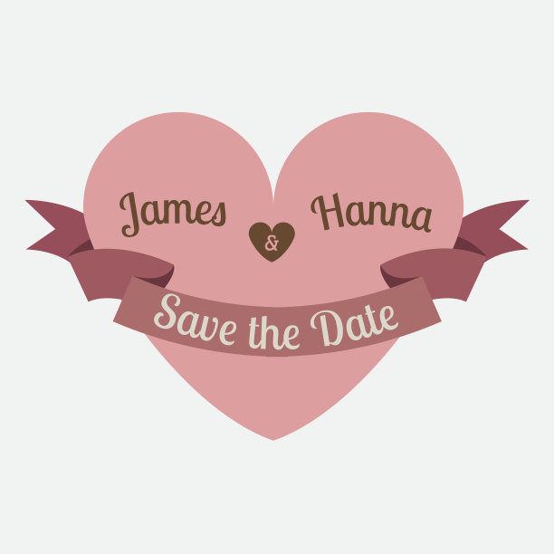 婚礼设计在白色背景矢量插图图片下载