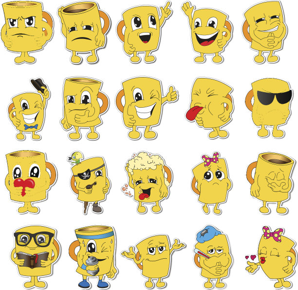 的表情符号。Emoji集。微笑的图标。图片下载