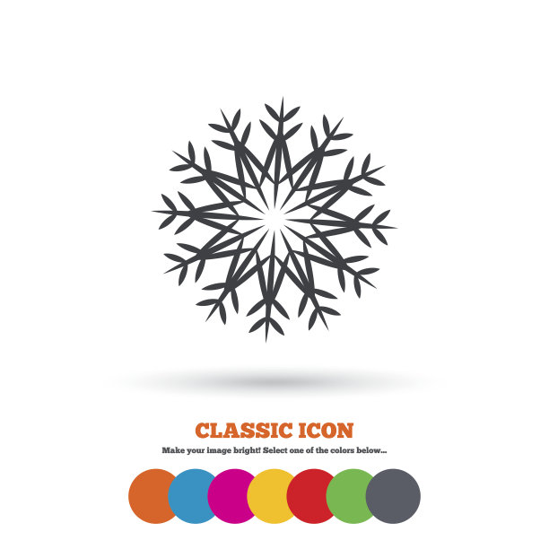雪花的艺术标志图标。空调图片下载