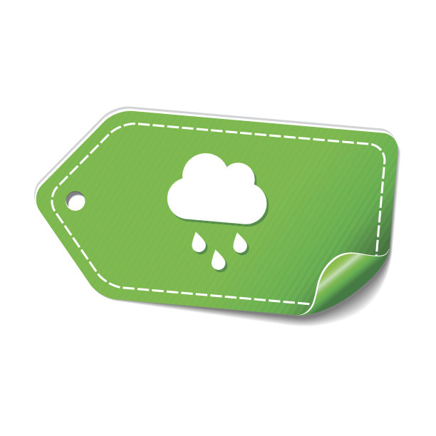 雨云绿色矢量图标设计图片下载