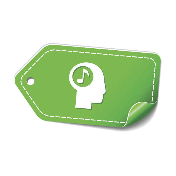 音乐笔记绿色矢量图标设计图片下载