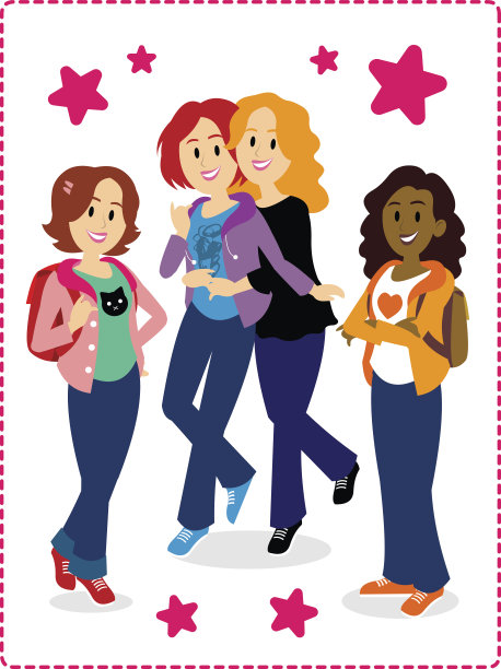学校女生友谊剪贴画图片下载