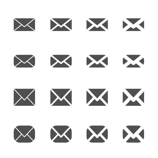 信封邮件和电子邮件图标集，矢量EPS10图片下载