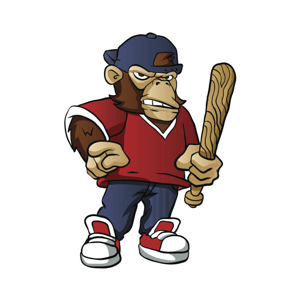 拿着垒球棒的大猩猩图片下载