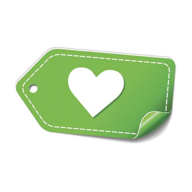 心形绿色矢量图标设计图片下载