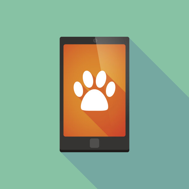 长影子手机图标与足迹图片下载