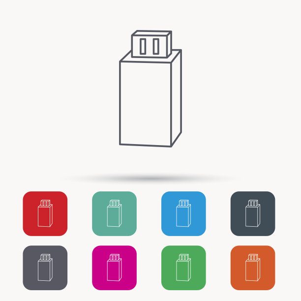 USB驱动器图标。闪光棒的迹象。图片下载