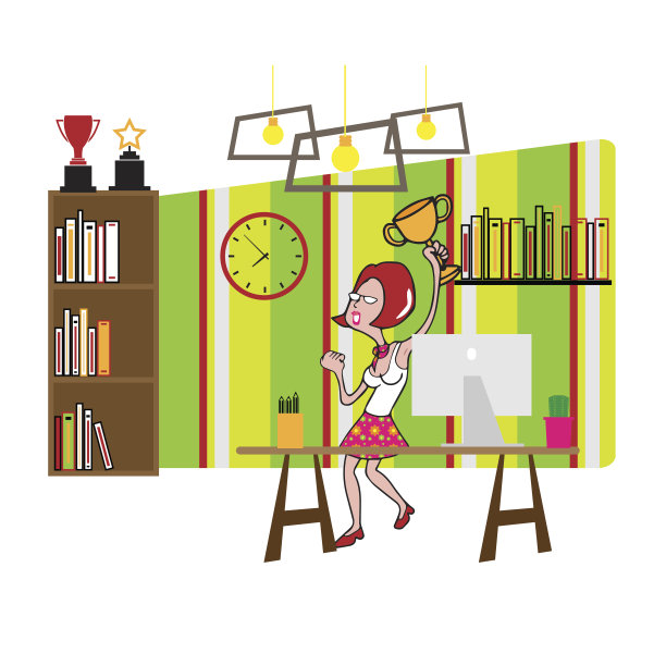 人们想在办公室赢得奖杯图片下载