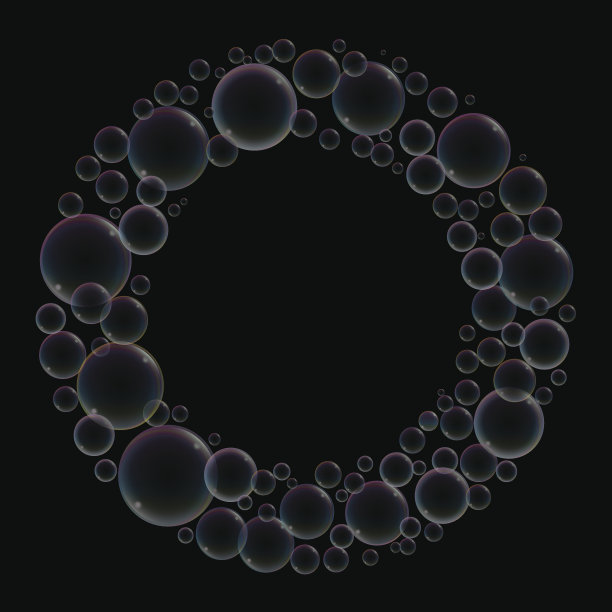 泡泡圆框黑图片下载