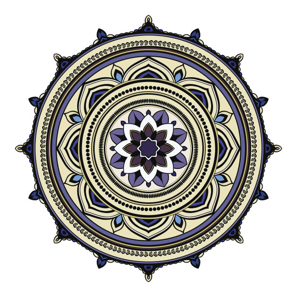 抽象民族色彩曼陀罗装饰图案。独特的东方风格手图片下载