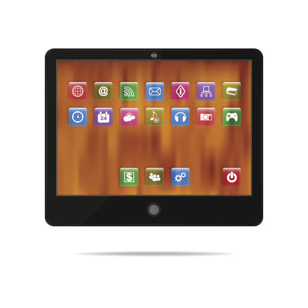 模糊屏幕上的图标图片下载