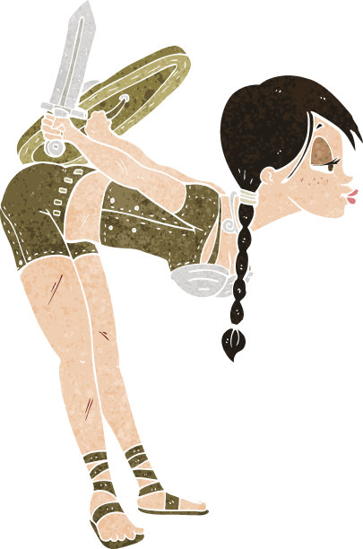 卡通维京女孩鞠躬图片下载