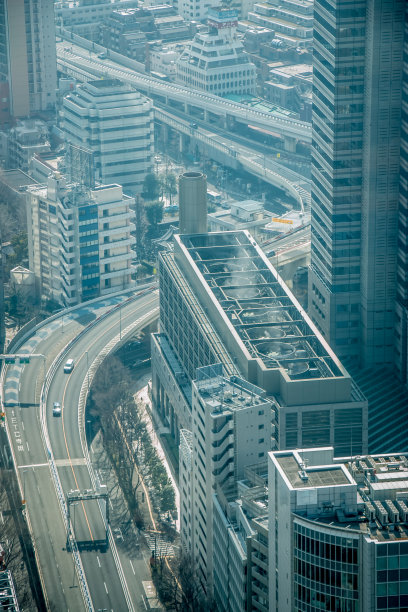 东京城市，广角，鸟瞰背景图片下载
