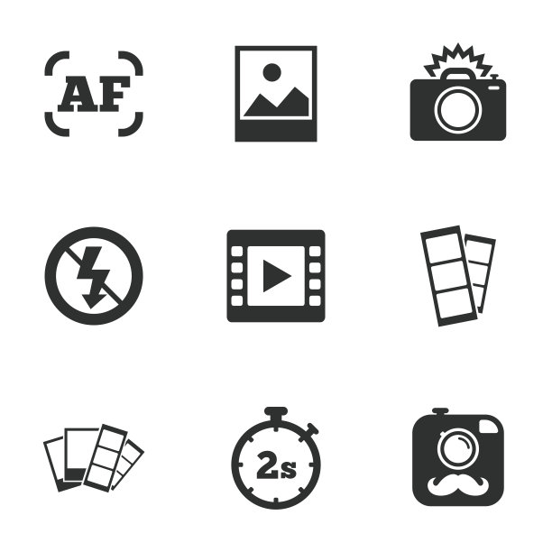 照片、视频图标。相机、照片和相框图片下载