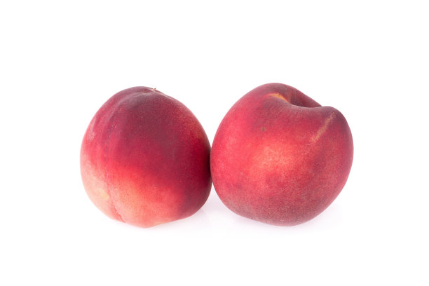 成熟的桃子果实孤立在白色背景上图片下载
