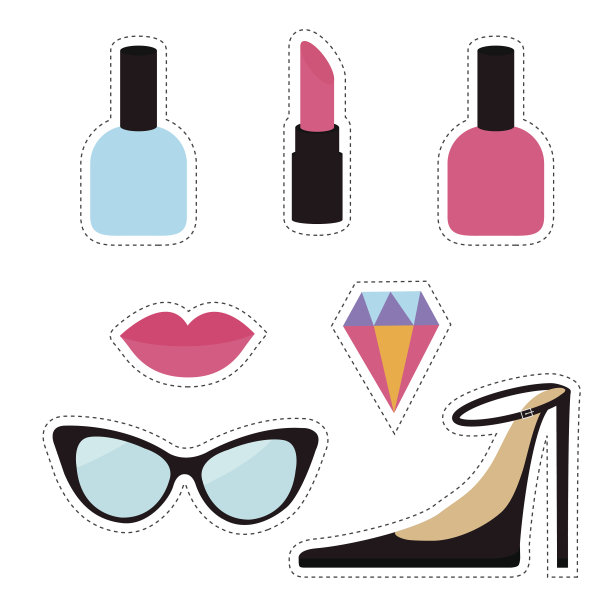 古怪的贴纸套装。图片下载