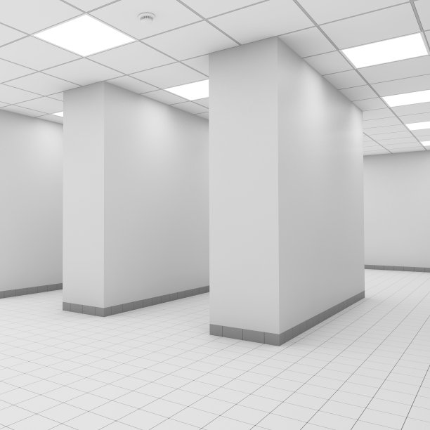 抽象现代白色办公室内饰立柱图片下载