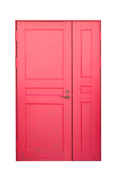 木门孤立在白色背景上。图片下载