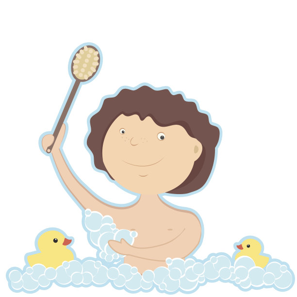 洗澡的年轻人图片下载