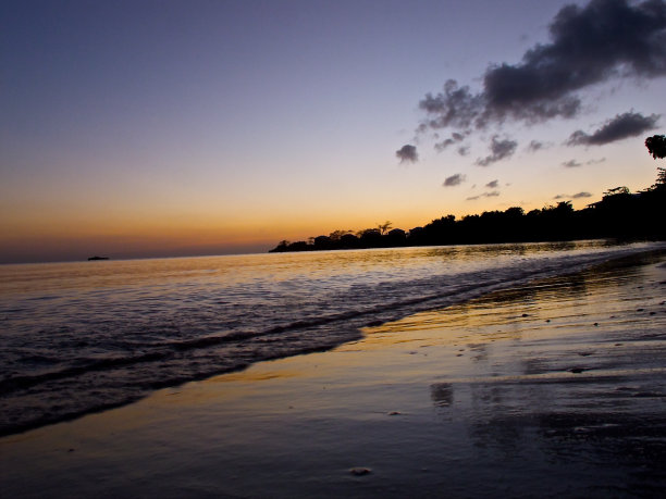 牙买加海滩日落图片下载