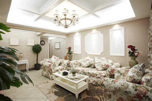 家居内饰，田园风格客厅图片下载