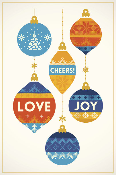 圣诞贺卡与针织球图片下载