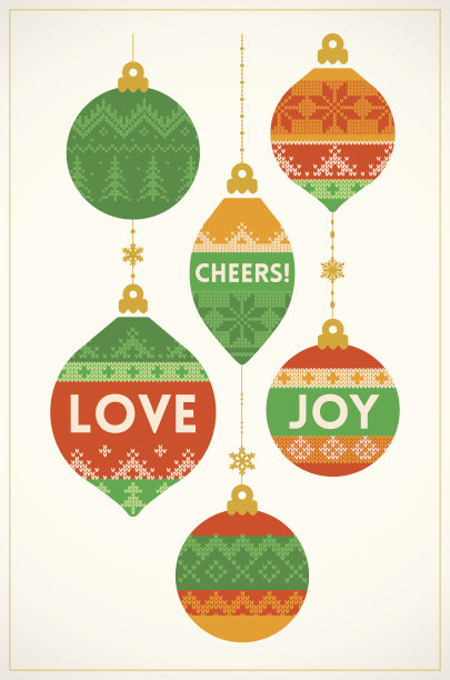 圣诞贺卡与针织球图片下载