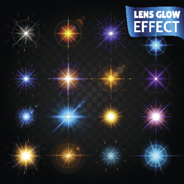 镜头光晕效果。巨大的灯光效果素材图片