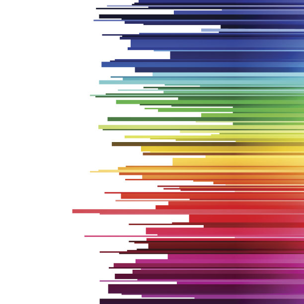 摘要信息图水平彩虹渐变条纹切割白色背景图片下载