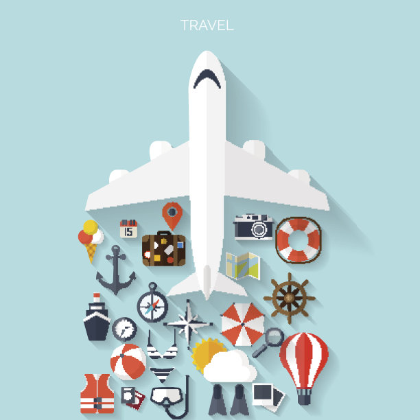 气球图标。世界旅行的概念背景。平的图标。旅游业。假期图片下载