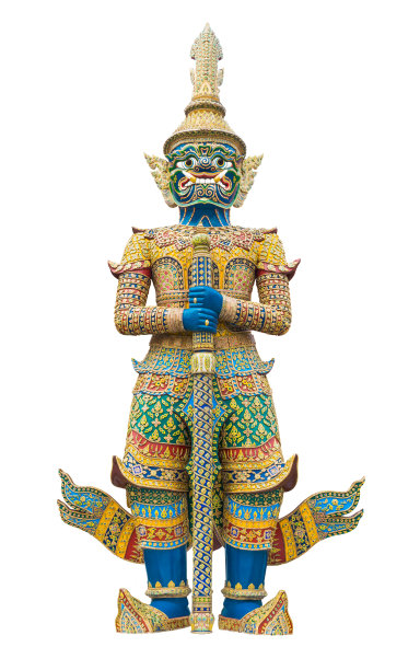 巨大的守护雕像孤立在白色背景上图片下载