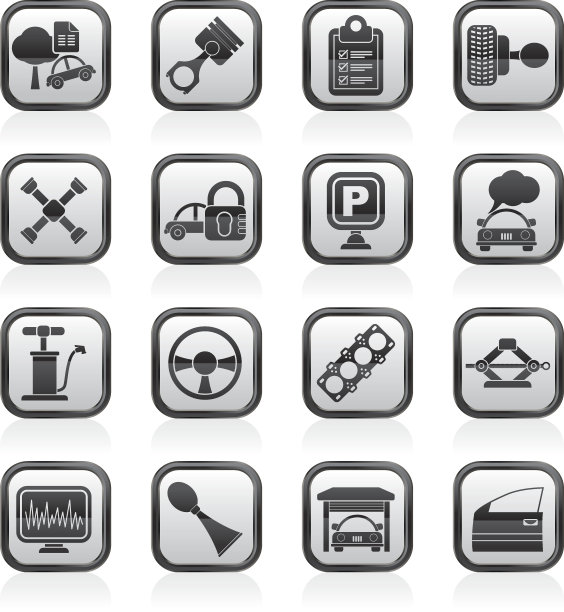 汽车零部件和服务图标图片下载