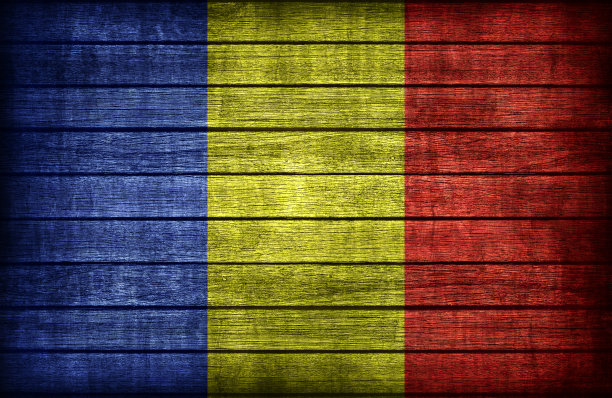 罗马尼亚国旗花纹木板纹理，复古复古风格图片下载
