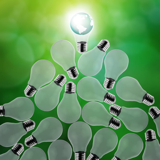 行星地球在灯泡作为能源的概念图片下载