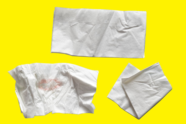 纸餐巾白色，孤立与剪切路径。图片下载