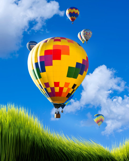 热空气气球。图片下载