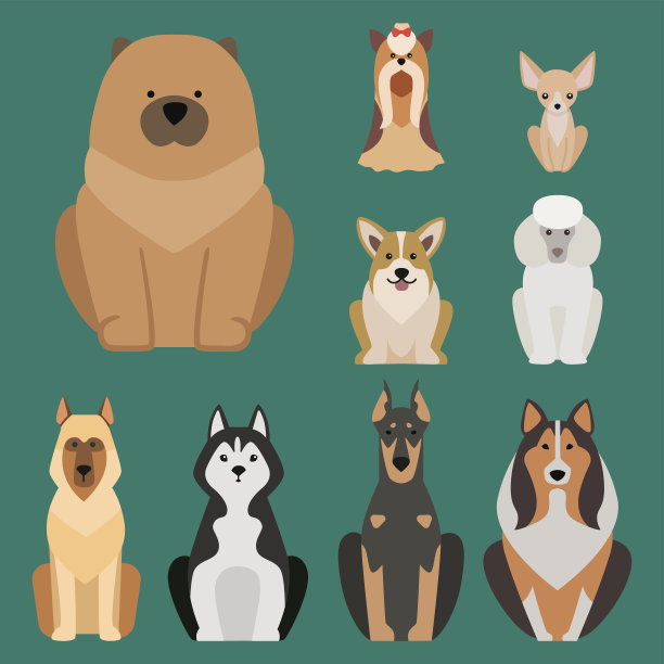 狗狗矢量图素材ID：160789246