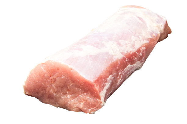 没有骨头的猪里脊，在白色背景上隔离。图片下载