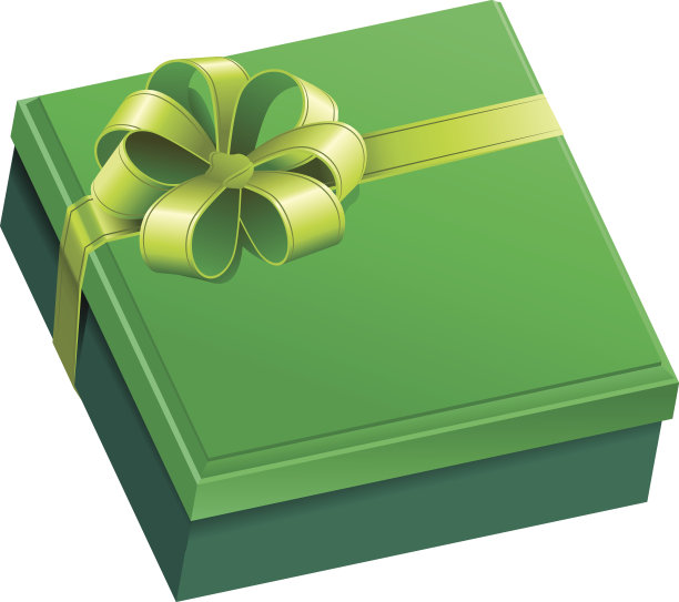 绿色方形礼品盒图片下载