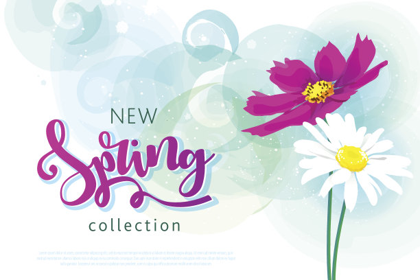 春季销售背景以美丽多彩的鲜花。图片下载
