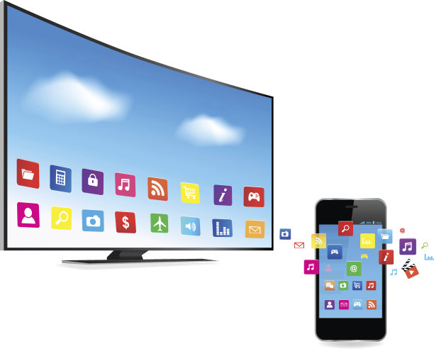 智能电视和智能手机的应用程序图片下载