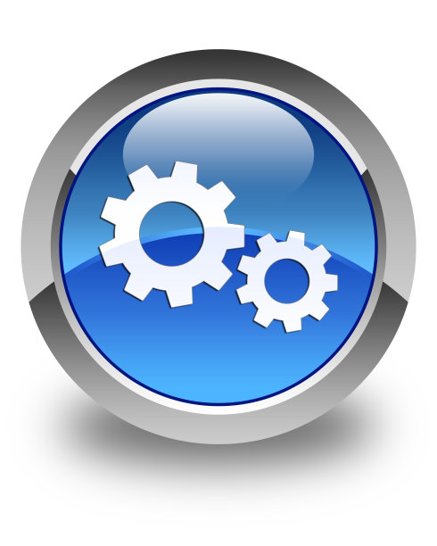 进程图标光滑的蓝色圆形按钮图片下载