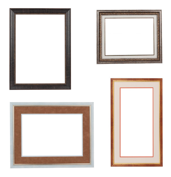 在白色上孤立的框架拼贴画。图片下载