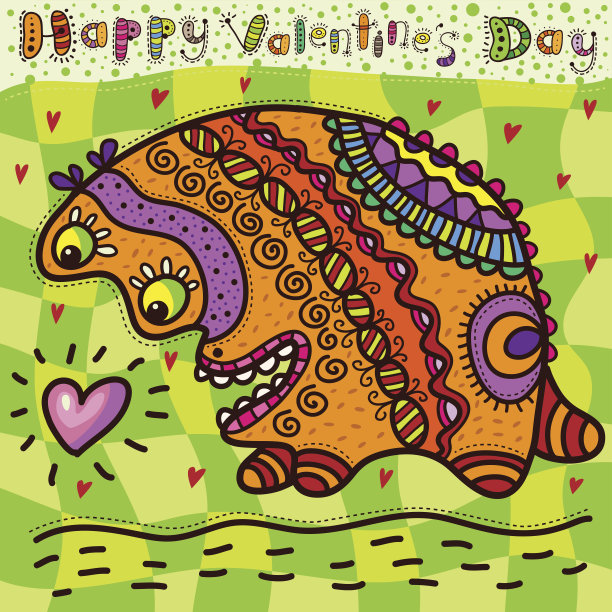 情人节卡片和神奇的动物图片下载