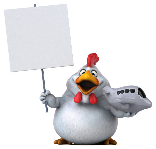 有趣的鸡- 3D插图图片下载