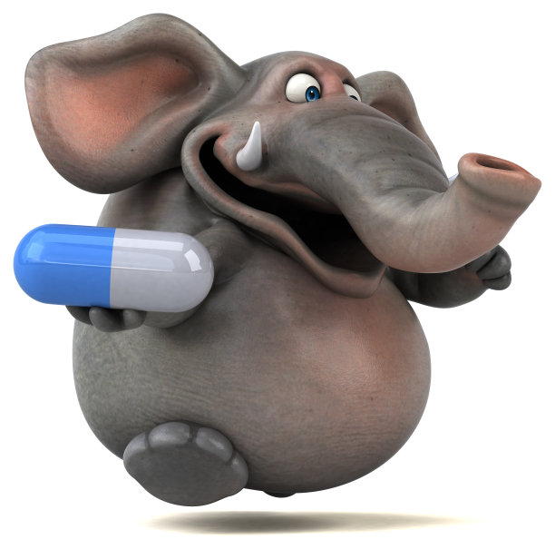 有趣的大象- 3D插图图片下载